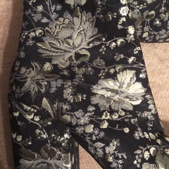 Blue Floral Chunky Heeled Booties - Picture 3 of 3